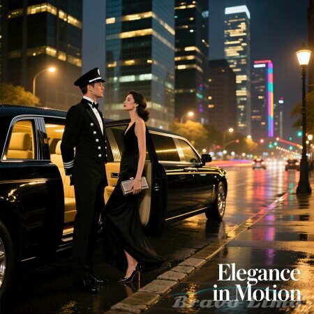 Elegant Couple Exiting A Black Limousine On A City Street At Night Luxury Night Out