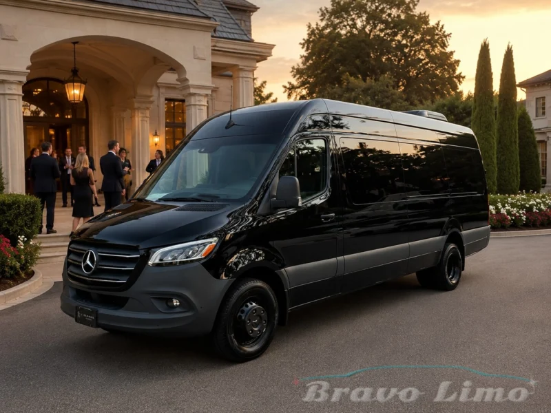 Black Mercedes Sprinter Party Bus (12 Comfort / 12 Max)