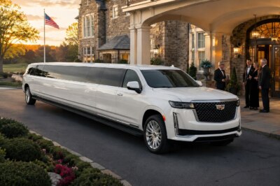 Cadillac Escalade White Limousine (18 Comfort / 20&ndash;24 Max)