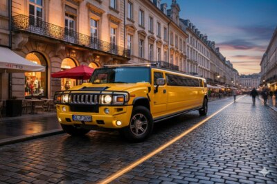 Yellow Hummer H2 Limo (18–20 Comfort / 22 Max)