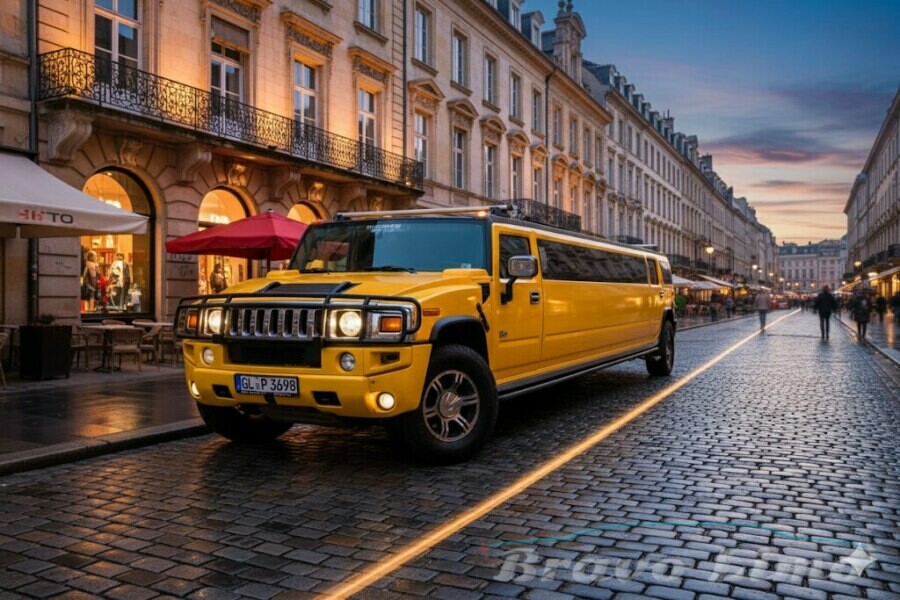 Yellow Hummer H2 Limo (18–20 Comfort / 22 Max)
