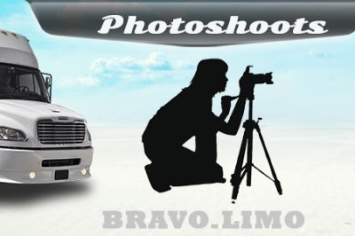 Photo and video shoots services in a limousine or party bus