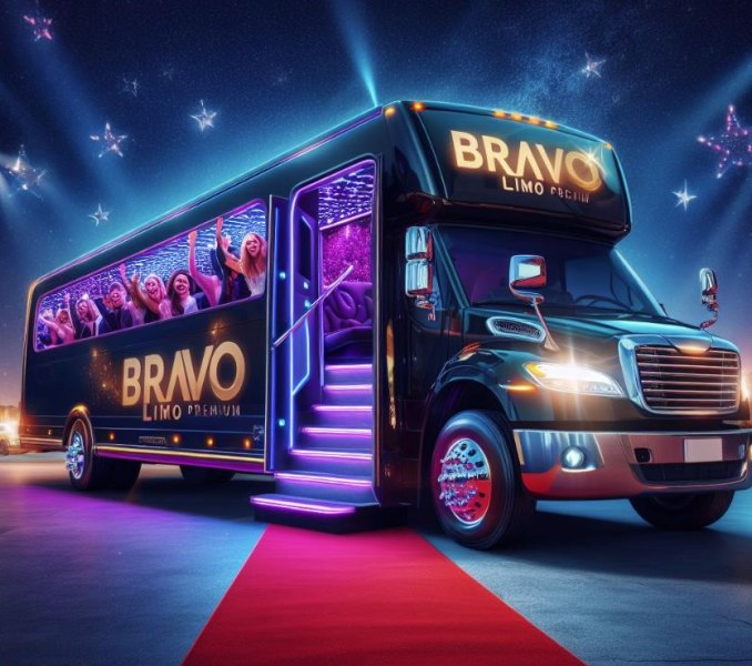 Uxurious Image Featuring A Bravo Limo Premium Party Bus
