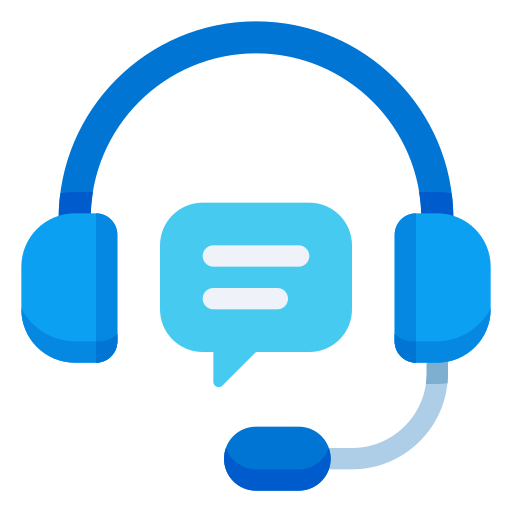 Blue Headset And Speech Bubble Icon Customer Support