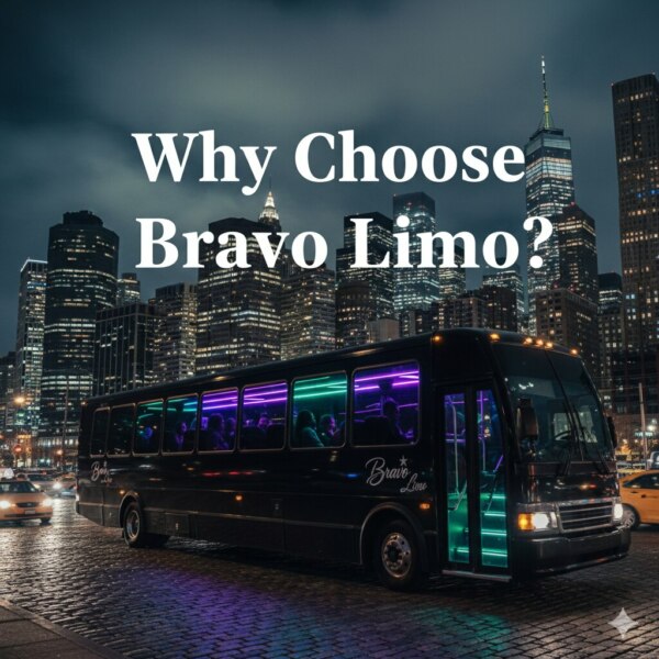 Why Bravo Limo Black Bravo Limo Party Bus At Night In Nyc Why Choose Bravo Limo
