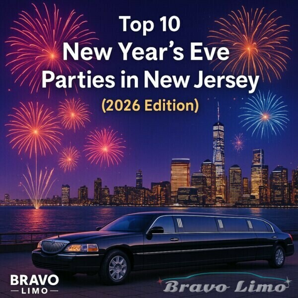 Top 10 New Year S Eve Parties In New Jersey 2026 Edition New Jersey New Year's Eve parties: Limousine with fireworks over the city skyline. "Top 10 New Year's Eve Parties in New Jersey (2026 Edition).