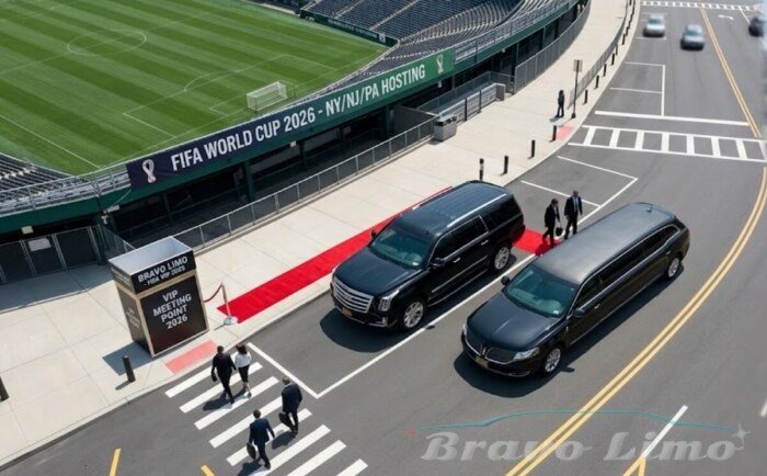VIP meeting point for FIFA World Cup 2026 in NY/NJ with limos